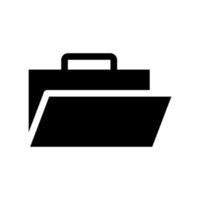 A simple icon that symbolizes briefcase, folder, open vector