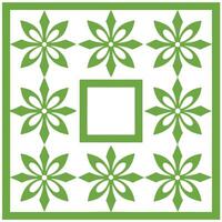 Retro Floral Pattern in Green and White Color Scheme vector