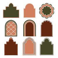 Intricate Arabesque Frame Design with Islamic Geometric Patterns vector