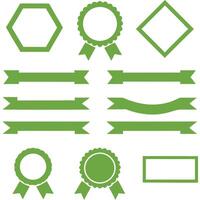 Sophisticated Geometric Badges and Ribbons for Decorative Use vector