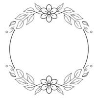 Intricate Floral Wreath with Delicate Circular Frame vector