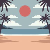 Minimalist Tropical Beach Design with Geometric Elements vector