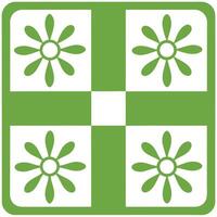 Sophisticated Green and White Floral Design vector
