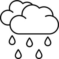Clean Cloud and Rain Illustration Simple Monochrome Design vector
