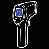 Precision Digital Temperature Measuring Device in Blue and White vector