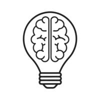 Smart Mind Concept Brain and Light Bulb Fusion Design vector