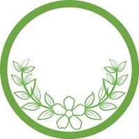 Minimalist Floral Wreath with Delicate Circular Frame vector