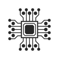 Computer Chip and Circuit Board Icon Modern Tech Aesthetic vector