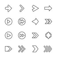 Sleek Navigation Arrows Minimalist Black and White Icons vector