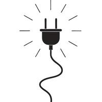 Modern Technology-Themed Plug Illustration Simple Outline vector