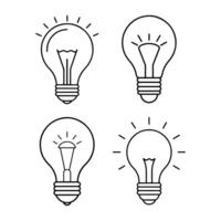 Light bulb lamp icon set. vector