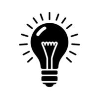 Silhouette of a light bulb with a classic shape. vector