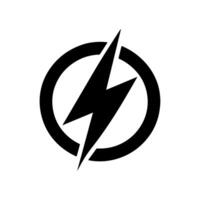 A black and white design featuring a bold lightning bolt. vector