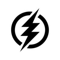 Black lightning bolt symbol on a white background. vector