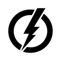 Power lightning bolt icon on a white background. vector