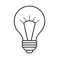 Light bulb outline icon. vector
