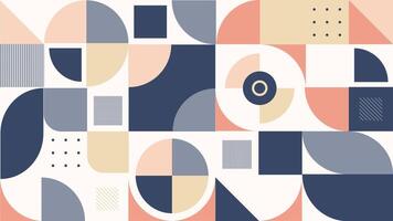 Elegant geometric background with abstract patterns, featuring soft blue, beige, and peach hues. Ideal for wallpapers, branding, textiles, digital art, and contemporary minimalist design projects. vector