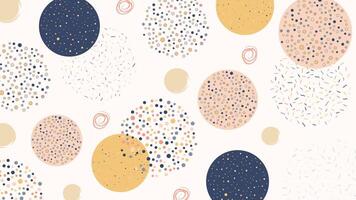 Minimal abstract pattern background featuring hand-drawn dotted circles in pastel shades. Ideal for wallpapers, fabric prints, creative designs, digital art, and modern aesthetics. vector