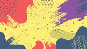 Vibrant abstract pop art background with bold brush strokes, geometric shapes, and playful textures. Perfect for modern design, creative projects, digital art, posters, and eye-catching visuals. vector