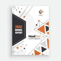 an annual report cover with geometric shapes vector