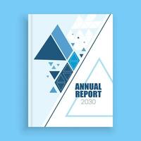 annual report cover template with geometric shapes vector