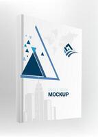 a book with a triangle on it and a city in the background vector
