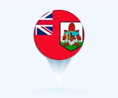 Map pointer with flag of Bermuda. vector