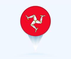 Map pointer with flag of Isle of Man. vector