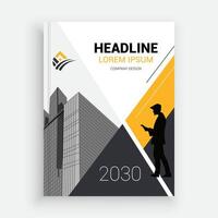 a business book cover with a man standing in front of a building vector