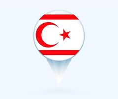 Map pointer with flag of Northern Cyprus. vector