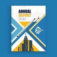 the annual report cover design for a building vector