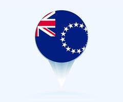 Map pointer with flag of Cook Islands. vector