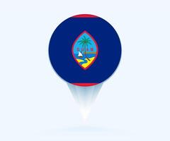 Map pointer with flag of Guam. vector