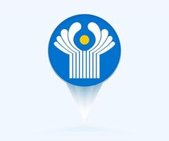Map pointer with flag of CIS. vector