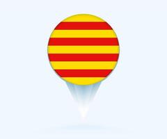 Map pointer with flag of Catalonia. vector