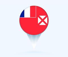 Map pointer with flag of Wallis and Futuna. vector