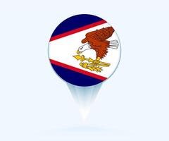 Map pointer with flag of American Samoa. vector