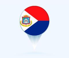 Map pointer with flag of Sint Maarten. vector