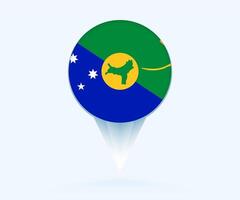 Map pointer with flag of Christmas Island. vector