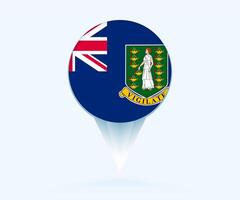 Map pointer with flag of British Virgin Islands. vector