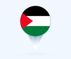 Map pointer with flag of Palestine. vector