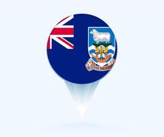 Map pointer with flag of Falkland Islands. vector