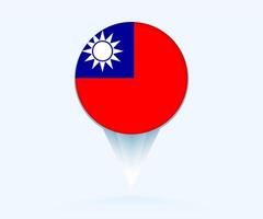 Map pointer with flag of Taiwan. vector