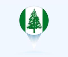 Map pointer with flag of Norfolk Island. vector