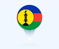 Map pointer with flag of New Caledonia. vector
