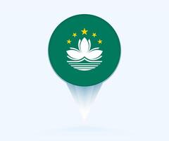 Map pointer with flag of Macau. vector