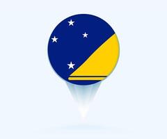Map pointer with flag of Tokelau. vector