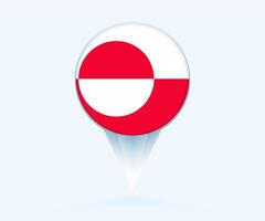 Map pointer with flag of Greenland. vector