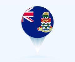 Map pointer with flag of Cayman Islands. vector