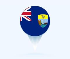 Map pointer with flag of Saint Helena. vector